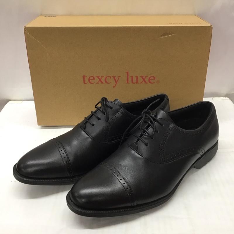 アシックス ASICS 革靴 革靴 TU-7774 texcy luxe ストレートチップ 箱有 25.5cm 25.5cm 無地 黒 / ブラック /  メンズ USED 古着 中古 10111733