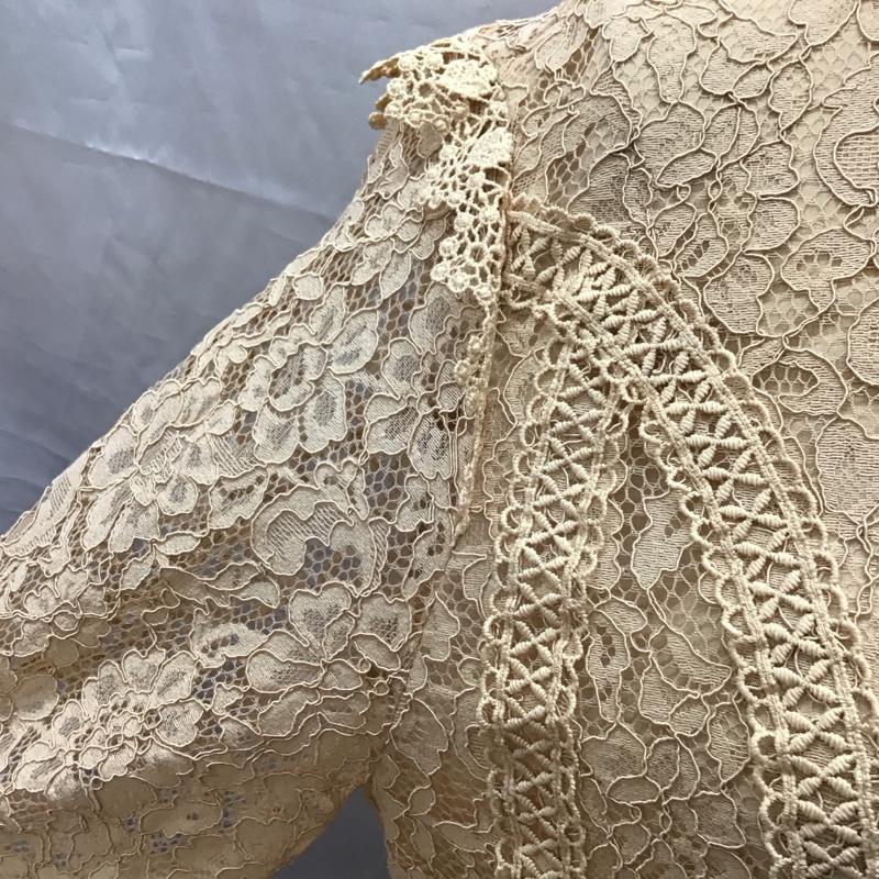 ザラ ZARA カットソー 長袖 長袖カットソー クルーネックカットソー ロングスリーブカットソー レース L 総柄 橙 / オレンジ /  レディース USED 古着 中古 10117987