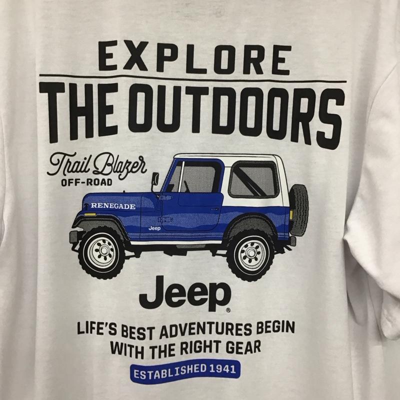 ジープ Jeep Tシャツ 半袖 半袖カットソー プリントTシャツ クルーネックカットソー 0 プリント 白 / ホワイト /  メンズ USED 古着 中古 10148324