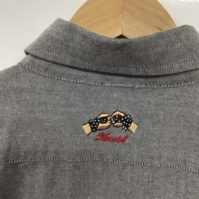 ハオミン Haoming シャツ、ブラウス 長袖 長袖シャツ 無地シャツ カラーシャツ ボタンダウンシャツ L ロゴ、文字 黒 / ブラック /  メンズ USED 古着 中古 10128659