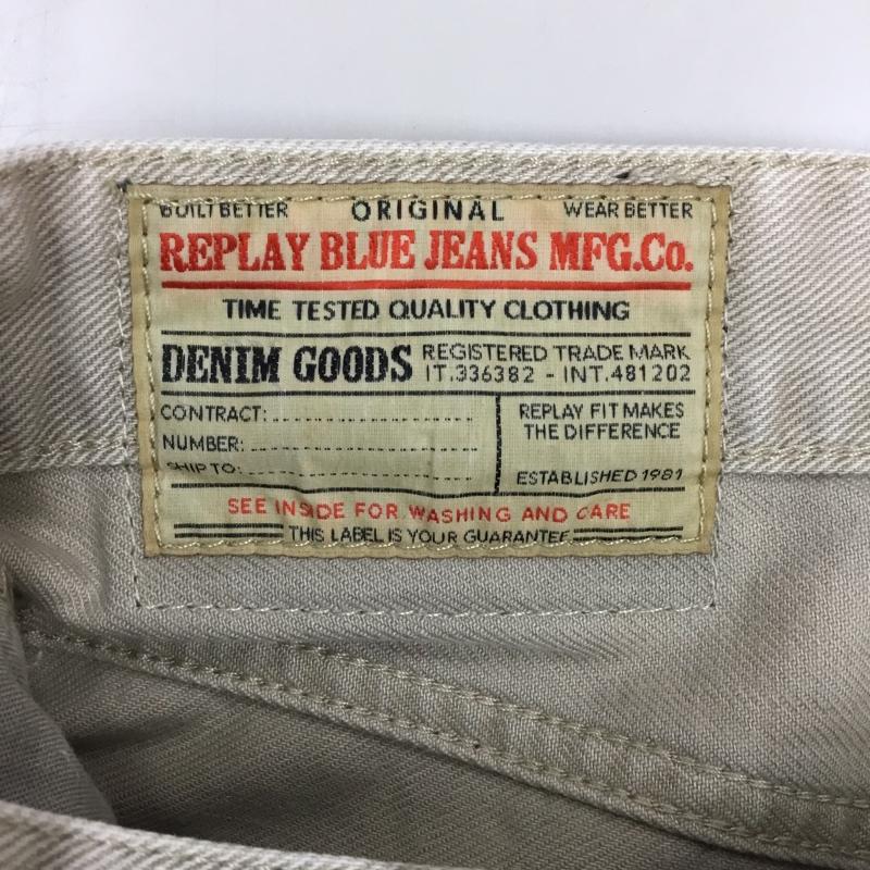リプレイ REPLAY パンツ デニム、ジーンズ デニムジーンズ スリムパンツ ストレートパンツ 31インチ 無地 ベージュ / ベージュ /  メンズ USED 古着 中古 10114052