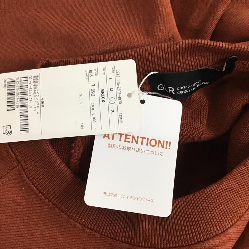 ユナイテッドアローズグリーンレーベルリラクシング UNITED ARROWS green label relaxing トレーナー 長袖 3212-175-2502-4970 ソフトダンボール クルーネック トップス 長袖トレーナー L 無地 茶 / ブラウン /  メンズ USED 古着 中古 10112698