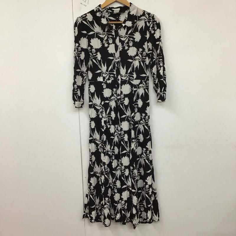 ザラ ZARA ワンピース ロングスカート L 総柄 黒 / ブラック /  レディース USED 古着 中古 10128881