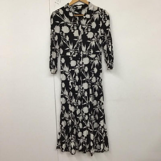 ザラ ZARA ワンピース ロングスカート L 総柄 黒 / ブラック /  レディース USED 古着 中古 10128881
