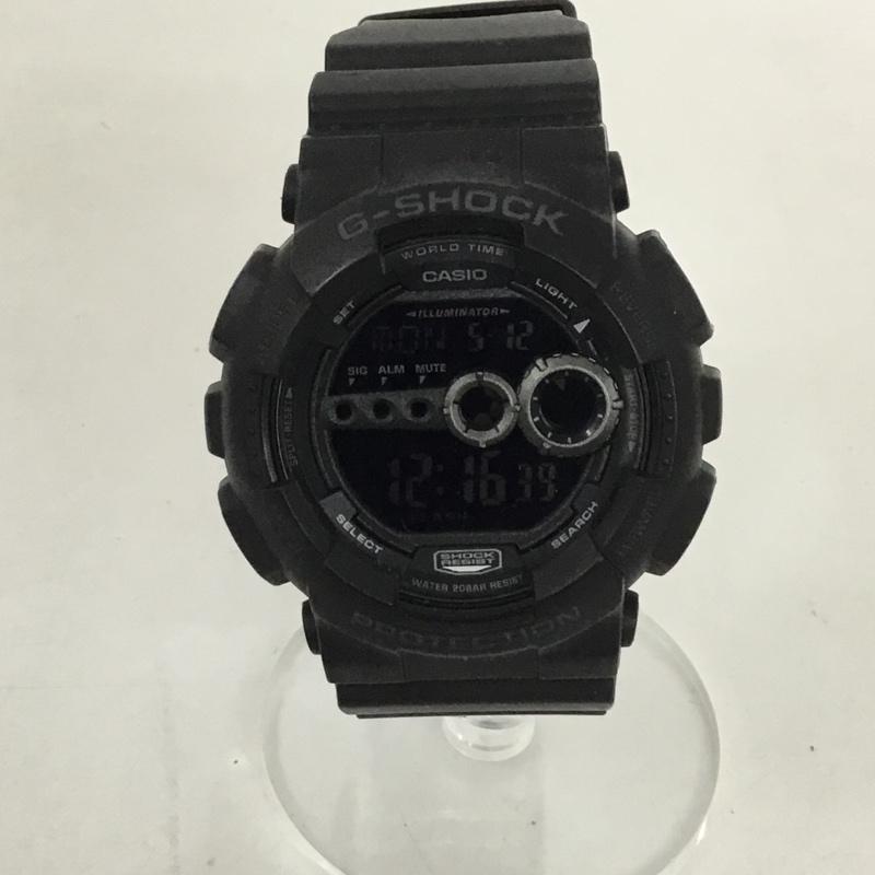 ジーショック G-SHOCK 腕時計 デジタル GD-100 ロゴ、文字 黒 / ブラック /  メンズ USED 古着 中古 10131074