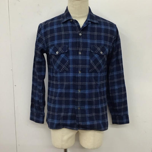 オールドジョーアンドコー OLDJOE&CO. シャツ、ブラウス 長袖 コットン 日本製 ワークシャツ チェック 青 / ブルー / X 紺 / ネイビー /  メンズ USED 古着 中古 10121312