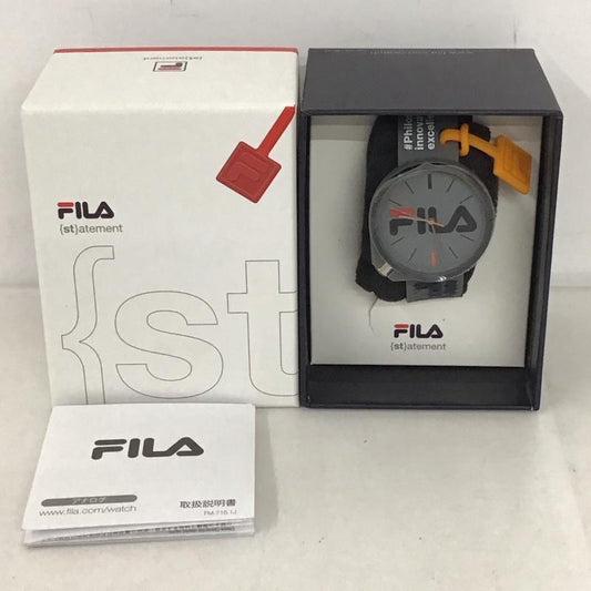 フィラ FILA 腕時計 アナログ（クォーツ式） 38-199 シリコンベルト 箱有 ロゴ、文字 灰 / グレー /  レディース USED 古着 中古 10134479