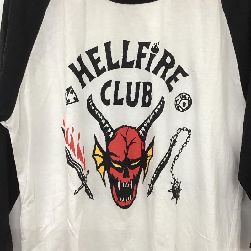 古着 USED カットソー 長袖 長袖カットソー ラグラン クルーネックカットソー プリントTシャツ M プリント 白 / ホワイト / X 黒 / ブラック /  メンズ USED 古着 中古 10135858