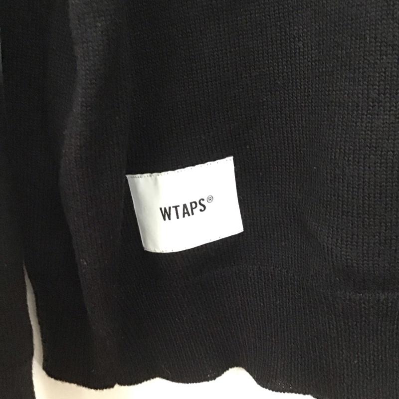 ダブルタップス WTAPS ニット、セーター 長袖 192MADT-KNM01 DECK SWEATER 3 ロゴ、文字 黒 / ブラック /  メンズ USED 古着 中古 10144707