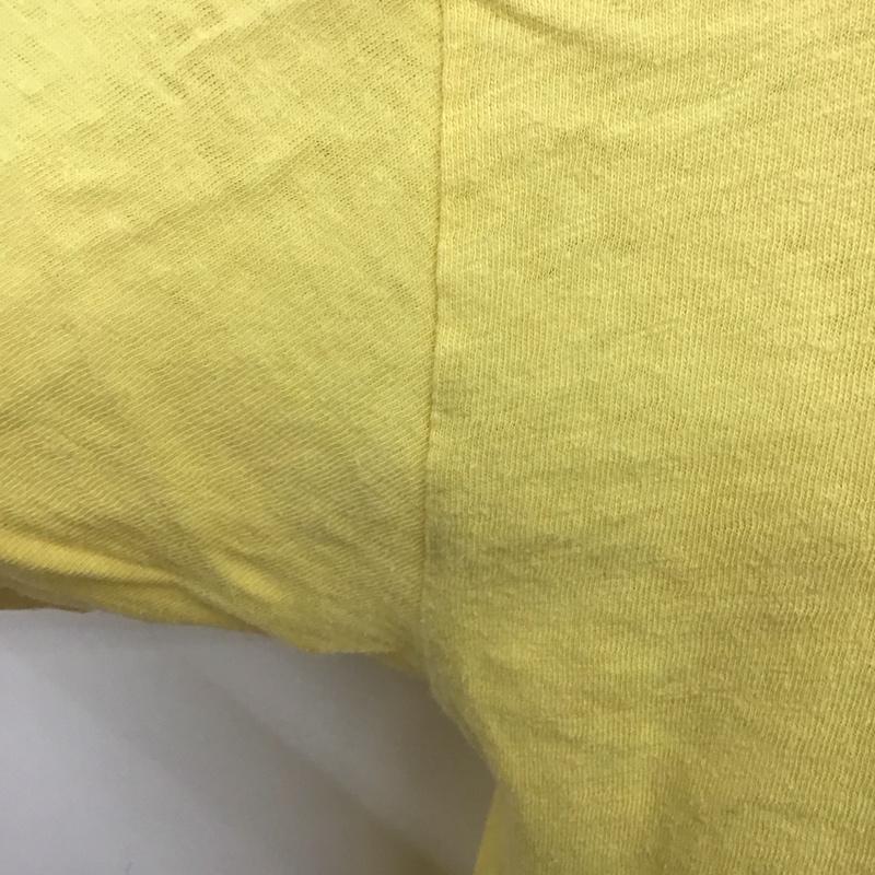 ヒステリックグラマー HYSTERIC GLAMOUR Tシャツ 半袖 半袖カットソー プリントTシャツ クルーネックカットソー L ロゴ、文字 黄 / イエロー /  メンズ USED 古着 中古 10124355