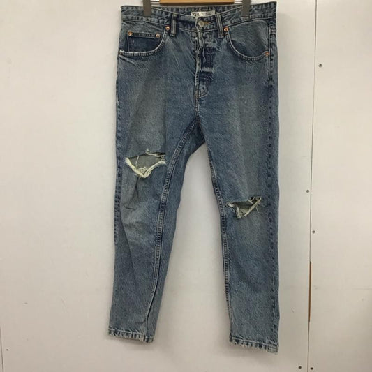ザラ ZARA パンツ デニム、ジーンズ デニムパンツ ワイドパンツ カジュアルパンツ 40 ダメージ加工 インディゴ / インディゴ /  メンズ USED 古着 中古 10132704