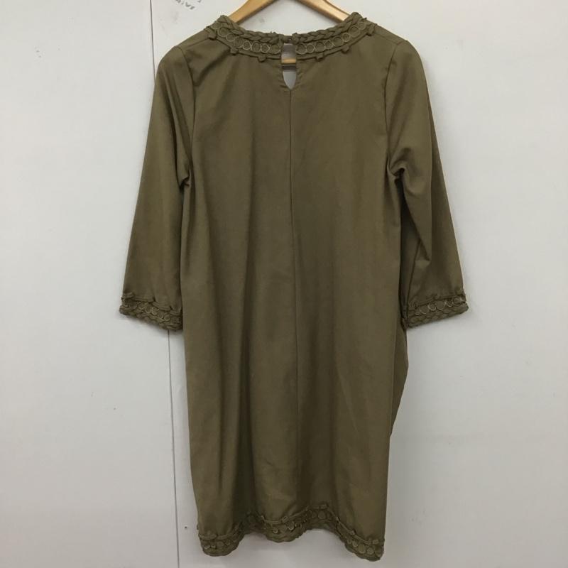 ジーナシス JEANASIS ワンピース ひざ丈スカート FREE 無地 カーキ / カーキ /  レディース USED 古着 中古 10129323