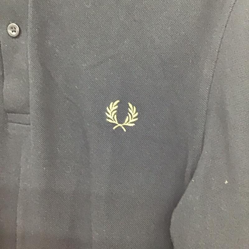 フレッドペリー FRED PERRY ポロシャツ 長袖 長袖ポロシャツ 長袖カットソー カラーシャツ M ロゴ、文字 黒 / ブラック /  メンズ USED 古着 中古 10129890