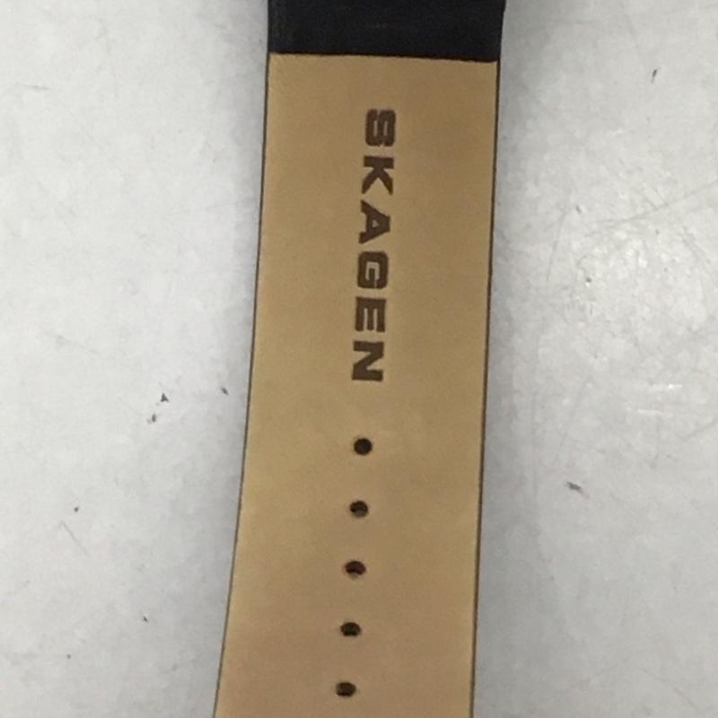 スカーゲン SKAGEN 腕時計 アナログ（クォーツ式） SKW6065 レザー 箱有 ロゴ、文字 黒 / ブラック /  メンズ USED 古着 中古 10134342