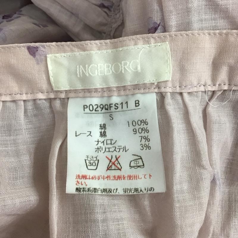 インゲボルグ INGEBORG スカート ロングスカート P029QFS11 コットン ティアードスカート フロントボタン S 花柄 桃 / ピンク /  レディース USED 古着 中古 10108602