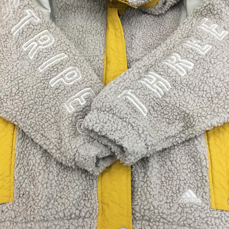 アディダス adidas ジャケット、上着 ジャンパー、ブルゾン adidas フリースジャケット M 無地 ベージュ / ベージュ / X 黄 / イエロー /  メンズ USED 古着 中古 10120876