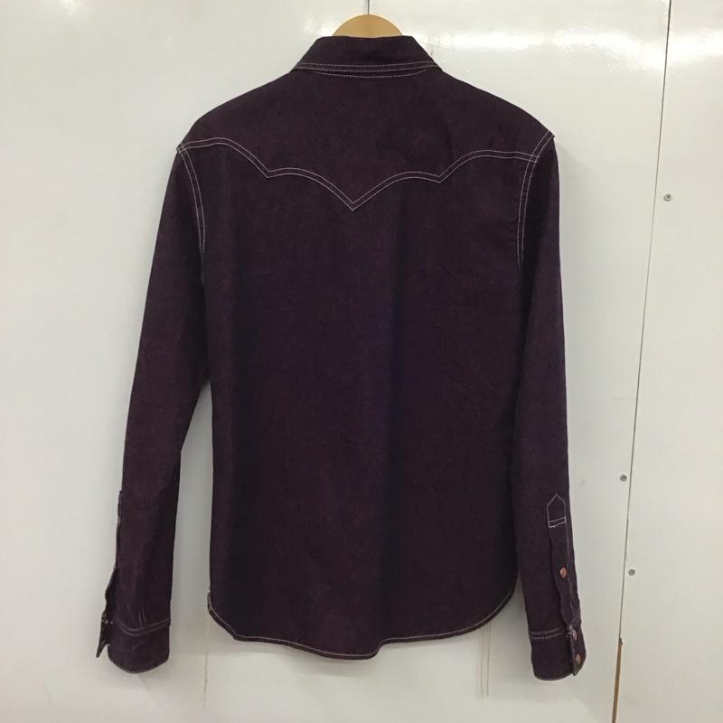 クラシキテンリョウデニム 倉敷天領デニム シャツ、ブラウス 長袖 長袖シャツ 無地シャツ カラーシャツ M 無地 紫 / パープル /  メンズ USED 古着 中古 10136553