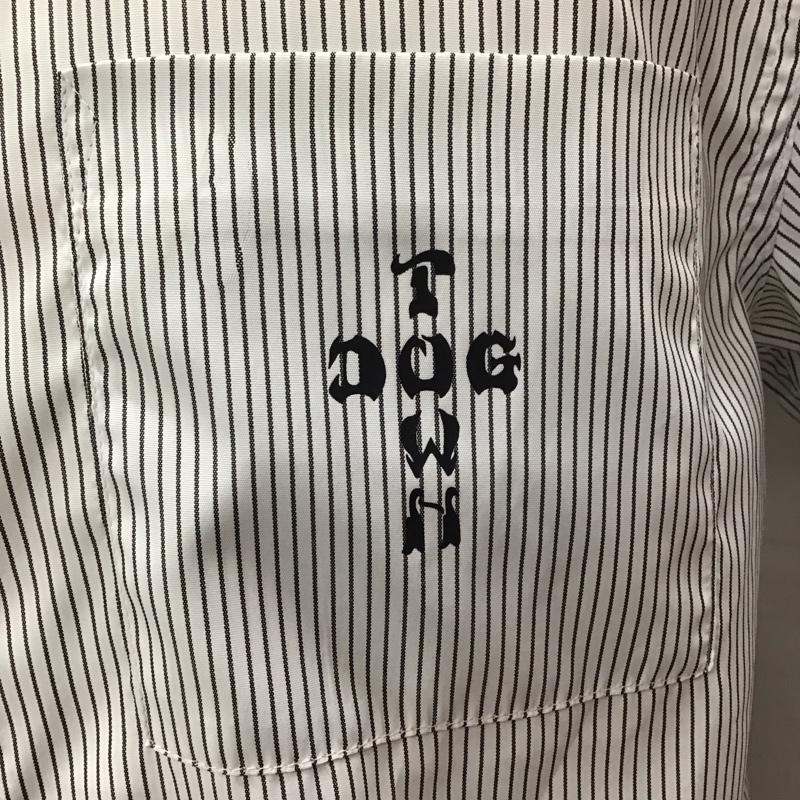 ドッグタウン DOGTOWN シャツ、ブラウス 半袖 半袖シャツ カラーシャツ 半袖カットソー ストライプシャツ L ストライプ 白 / ホワイト /  メンズ USED 古着 中古 10114386
