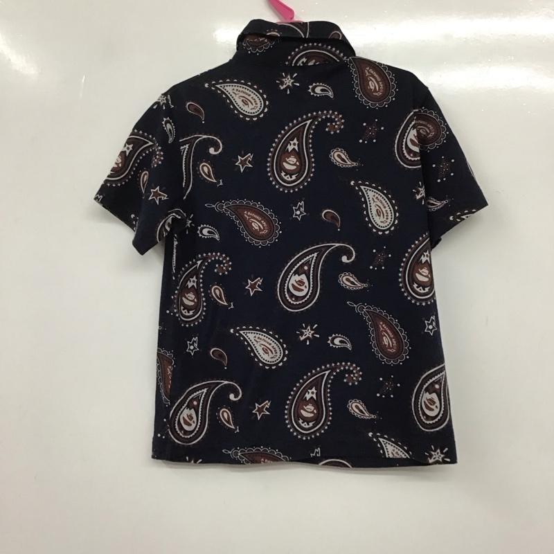 アベイシングエイプ A BATHING APE ポロシャツ 半袖 MILO 110cm バンダナ柄 紺 / ネイビー /  ボーイズ USED 古着 中古 10134555