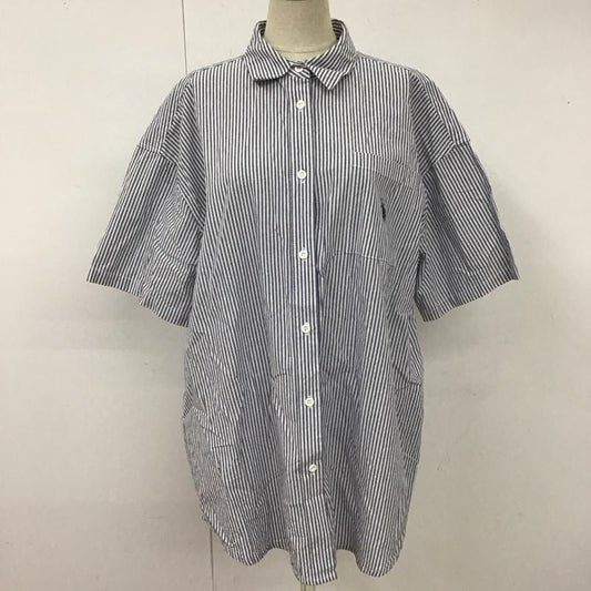 ユーエスポロアッスン U.S.POLO ASSN. シャツ、ブラウス 半袖 PLL12720WG WEGO別注 ビッグシルエットシャツ FREE ストライプ 白 / ホワイト / X 紺 / ネイビー /  レディース USED 古着 中古 10116487