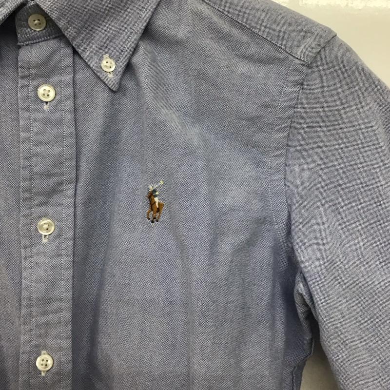 ラルフローレン RALPHLAUREN シャツ、ブラウス 長袖 長袖シャツ 刺繍ロゴシャツ カラーシャツ 150cm ロゴ、文字 水色 / ライトブルー /  ボーイズ USED 古着 中古 10150610