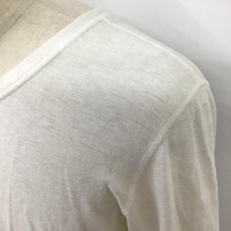 ハリウッドランチマーケット HOLLYWOOD RANCH MARKET カットソー 長袖 長袖カットソー クルーネックカットソー ロングスリーブカットソー プリントTシャツ L 無地 白 / ホワイト /  メンズ USED 古着 中古 10119006