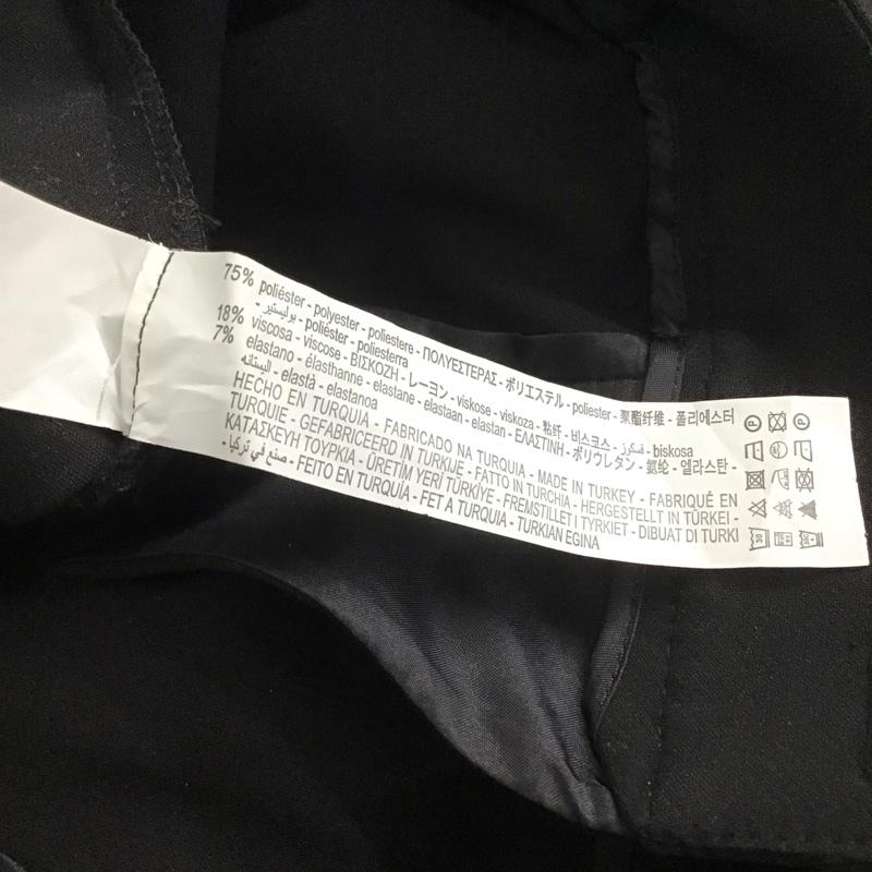 ザラ ZARA パンツ スラックス 7563 041 800 ワイドパンツ ベルト付き L 無地 黒 / ブラック /  レディース USED 古着 中古 10138984
