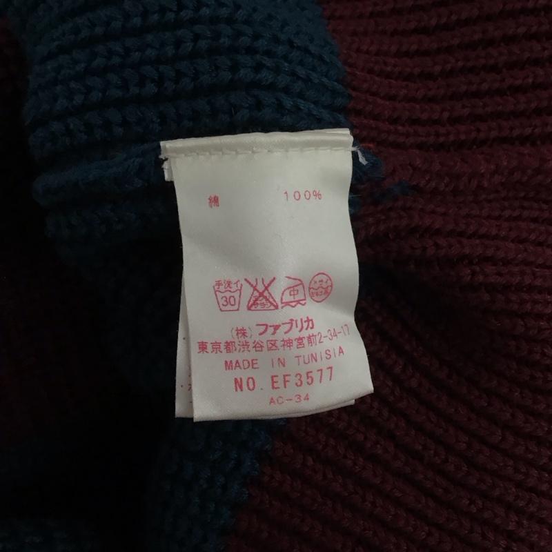 ラコステ ライブ LACOSTE L!VE ワンピース ロングスカート 長袖ニットワンピース ロングスカート クルーネック XL ボーダー柄 えんじ / ワインレッド / X 紺 / ネイビー /  レディース USED 古着 中古 10145119