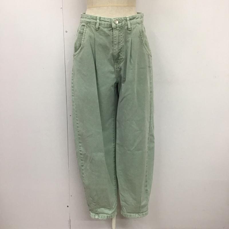 ザラ ZARA パンツ デニム、ジーンズ 6147 159 982 ハイウエスト カラーデニム 無地 薄緑 / ライトグリーン /  レディース USED 古着 中古 10109722