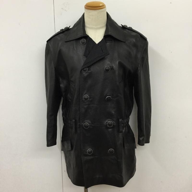ジャンニヴェルサーチ GIANNI VERSACE ジャケット、上着 ジャケット、ブレザー ロングレザージャケット アウター カジュアルジャケット 無地 黒 / ブラック /  メンズ USED 古着 中古 10120779