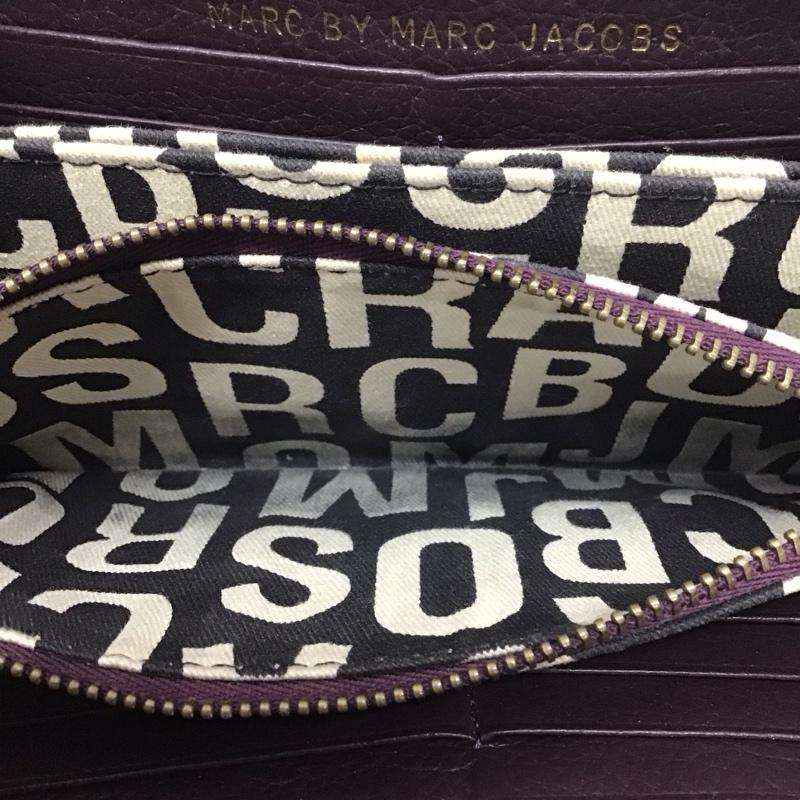 マークバイマークジェイコブス MARC by MARC JACOBS 財布 長財布 ラウンドファスナー 箱有 WORKWEAR ロゴ、文字 紫 / パープル /  レディース USED 古着 中古 10113365
