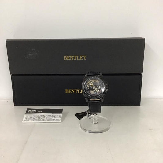 ベントレー BENTLEY 腕時計 アナログ（自動巻き） BT-AM077-BKB レザーバンド 箱有 機械式腕時計 ロゴ、文字 黒 / ブラック /  メンズ USED 古着 中古 10133936