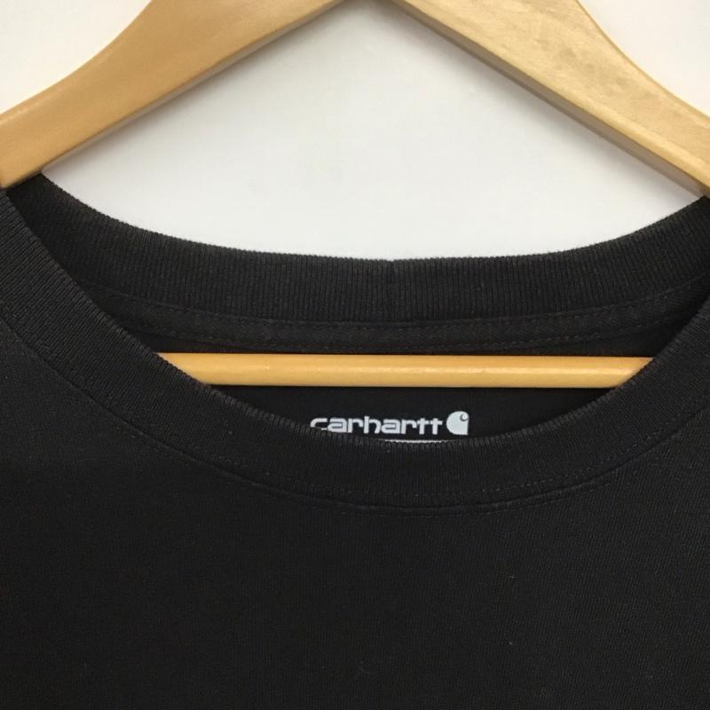 カーハート Carhartt Tシャツ 半袖 半袖カットソー プリントTシャツ クルーネックカットソー L ロゴ、文字 黒 / ブラック /  メンズ USED 古着 中古 10143245