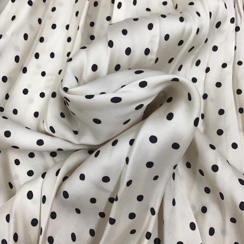 ザラ ZARA スカート ロングスカート 4886 072 064 タグ付き ギャザースカート S ドット オフホワイト / オフホワイト / X 黒 / ブラック /  レディース USED 古着 中古 10112421