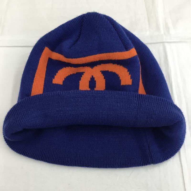 ステューシー STUSSY 帽子 ニット帽 LINK SKULL CAP FREE ロゴ、文字 青 / ブルー / X 橙 / オレンジ /  メンズ USED 古着 中古 10136544