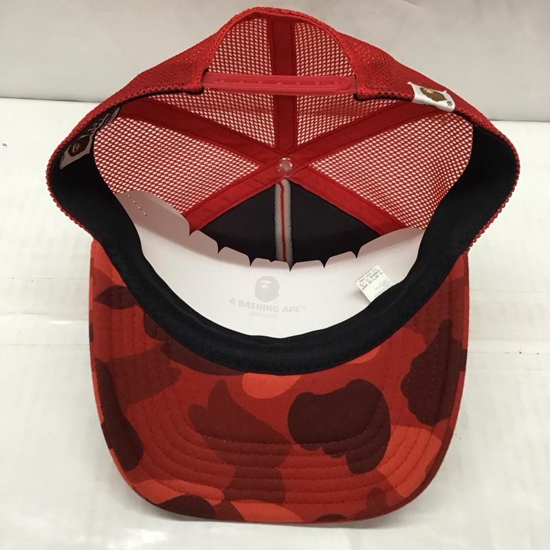 アベイシングエイプ A BATHING APE 帽子 キャップ キャップクリップ付き メッシュ FREE ロゴ、文字 赤 / レッド /  メンズ USED 古着 中古 10116992