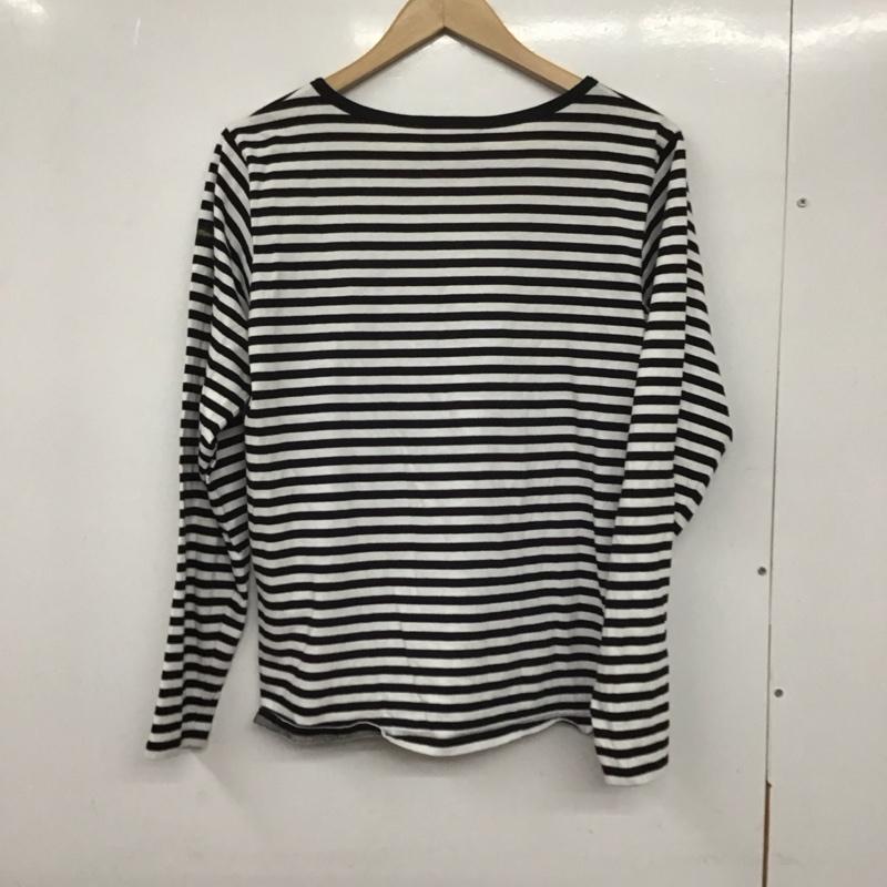 ルミノア Le Minor Tシャツ 長袖 1 ボーダー柄 白 / ホワイト / X 黒 / ブラック /  レディース USED 古着 中古 10133839