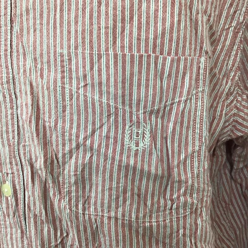 チャップス CHAPS シャツ、ブラウス 長袖 長袖シャツ カラーシャツ ポケットシャツ 長袖カットソー ストライプシャツ XL ストライプ 赤 / レッド /  メンズ USED 古着 中古 10118278