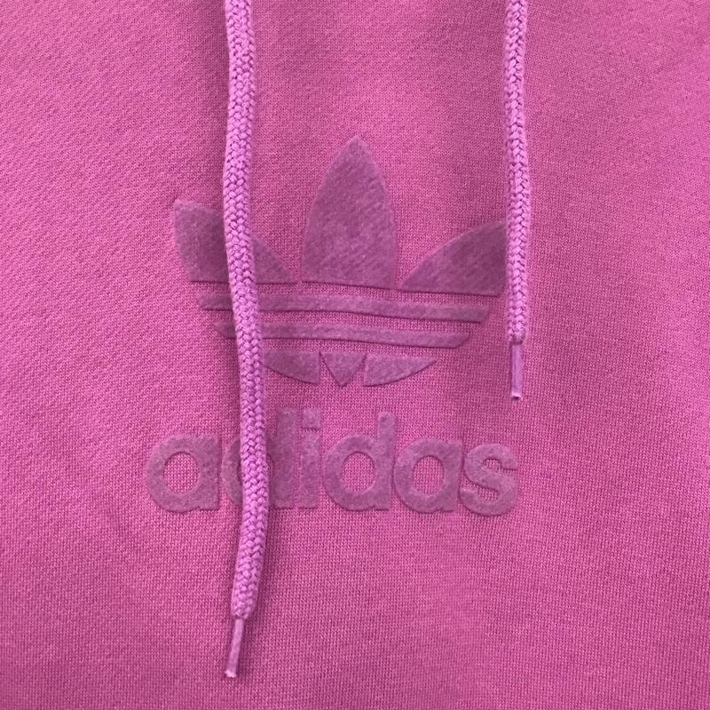 アディダス adidas パーカー 長袖 hs8894 スウェット プルオーバーパーカー S ロゴ、文字 紫 / パープル /  レディース USED 古着 中古 10147696