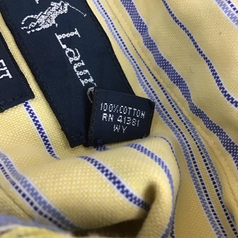 ラルフローレン RALPHLAUREN シャツ、ブラウス 長袖 長袖シャツ ,ストライプシャツ ボタンダウンシャツ カジュアルシャツ ロゴ、文字 X ストライプ 青 / ブルー / X 黄 / イエロー /  メンズ USED 古着 中古 10107096
