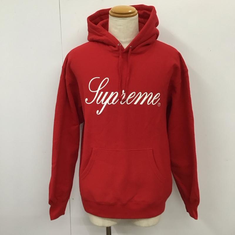 シュプリーム Supreme パーカー 長袖 23AW raisedscripthoodedsweatshirt 長袖パーカー プルオーバーパーカー L ロゴ、文字 赤 / レッド /  メンズ USED 古着 中古 10115141