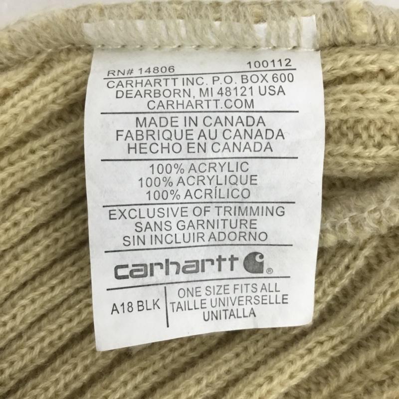 カーハート Carhartt 帽子 ニット帽 A18 リブ ロゴ、文字 ベージュ / ベージュ /  メンズ USED 古着 中古 10135653