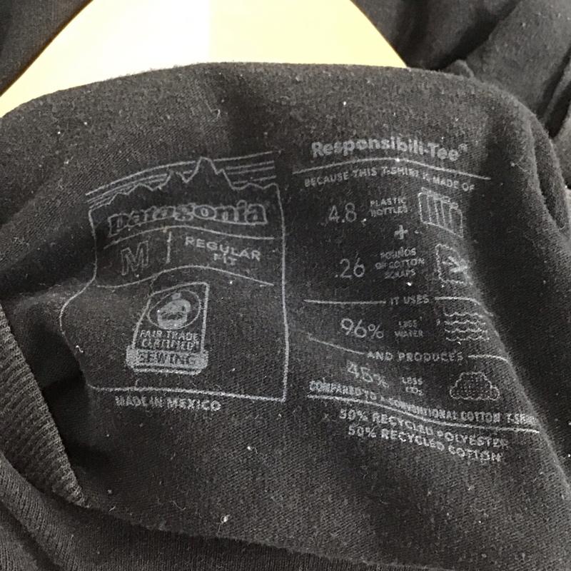 パタゴニア patagonia Tシャツ 半袖 半袖カットソー プリントTシャツ クルーネックカットソー M ロゴ、文字 黒 / ブラック /  メンズ USED 古着 中古 10137071
