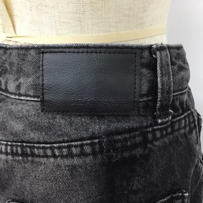 ジーナシス JEANASIS パンツ デニム、ジーンズ JS050800AA リメイクライクストレートデニムパンツ S 無地 黒 / ブラック /  レディース USED 古着 中古 10124420