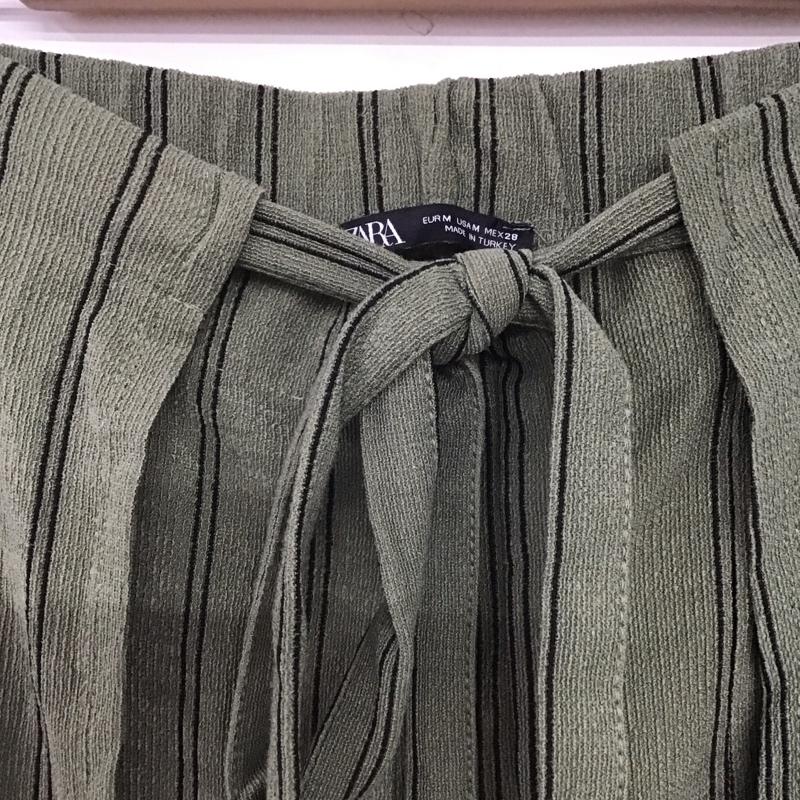 ザラ ZARA ボトムス ボトムス M ストライプ 緑 / グリーン /  レディース USED 古着 中古 10144578