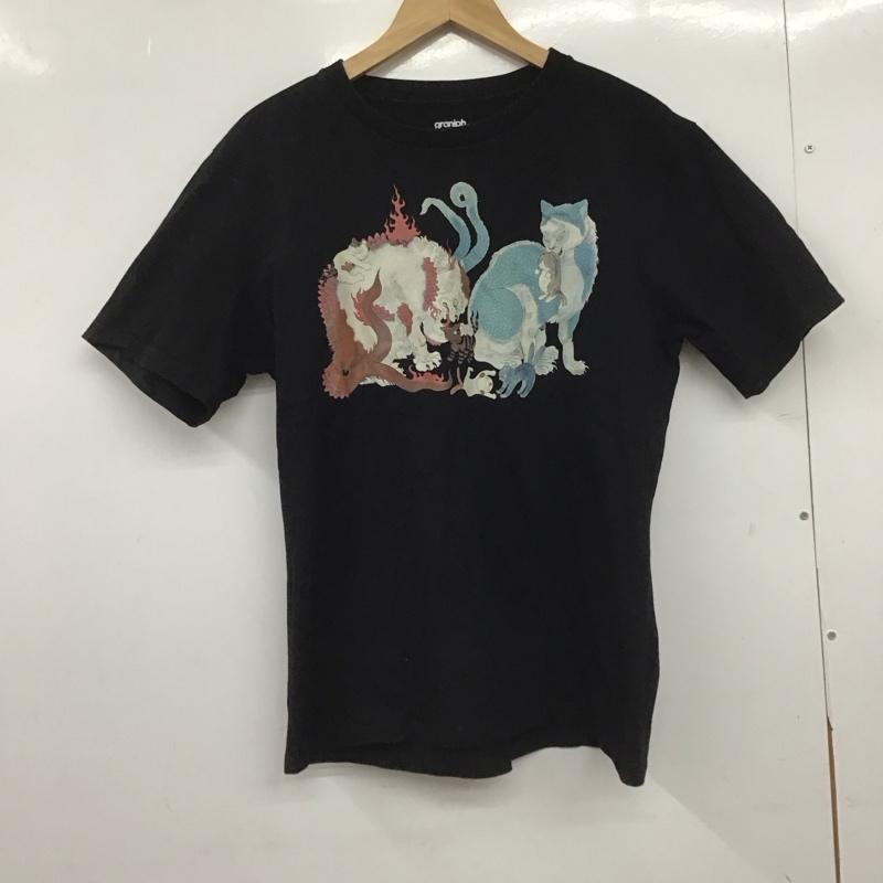 グラニフ graniph Tシャツ 半袖 半袖カットソー プリントTシャツ クルーネックカットソー M プリント 黒 / ブラック /  メンズ USED 古着 中古 10149118