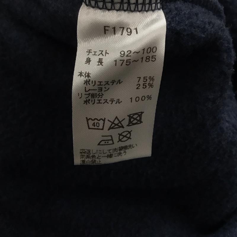 フレッドペリー FRED PERRY ニット、セーター 長袖 長袖フリースジャケット 長袖カットソー ジップアップカラー M ロゴ、文字 紺 / ネイビー /  メンズ USED 古着 中古 10145296