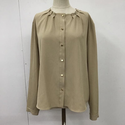 オペークドットクリップ OPAQUE.CLIP シャツ、ブラウス 長袖 長袖シャツ ノーカラーシャツ 長袖カットソー L 無地 ベージュ / ベージュ /  レディース USED 古着 中古 10114330