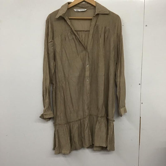 ザラ ZARA ワンピース ミニスカート S 無地 ベージュ / ベージュ /  レディース USED 古着 中古 10140426