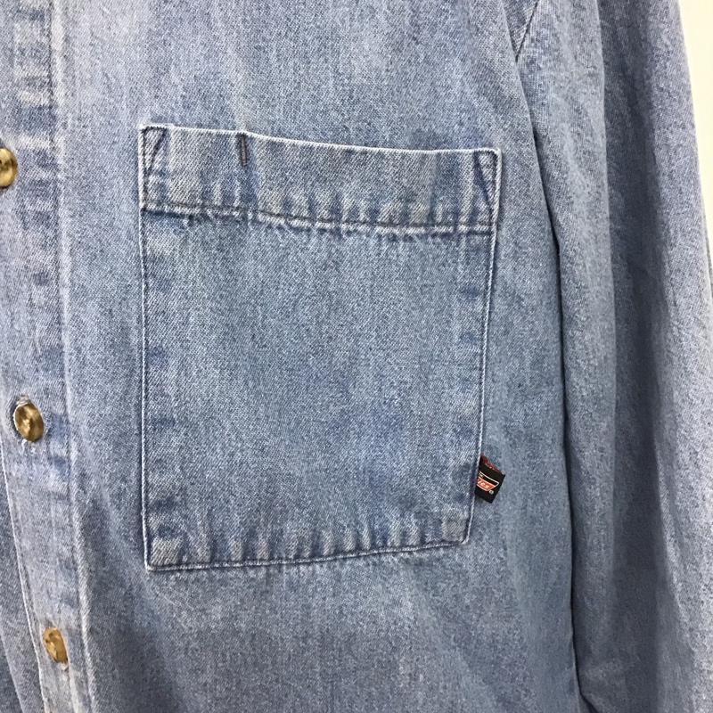 ディッキーズ Dickies シャツ、ブラウス 長袖 長袖シャツ デニムシャツ カジュアルシャツ ボタンダウンシャツ M 無地 インディゴ / インディゴ /  メンズ USED 古着 中古 10106605
